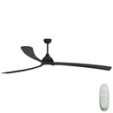 Sanctuary DC Ceiling Fan by Fanco with LED Light & Remote – Black with Solid Timber Blades 92″