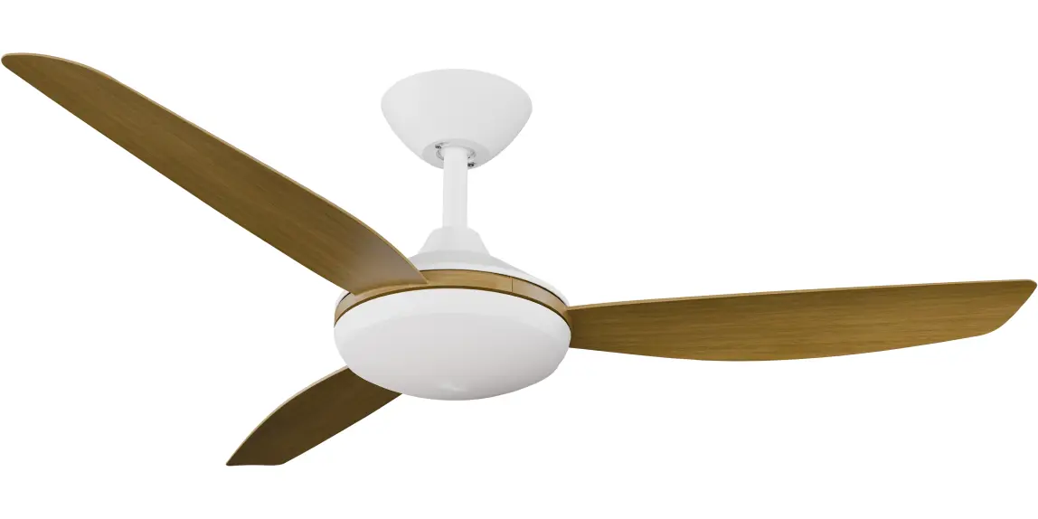 [CIB-248W-TE-L] Calibo Condor 48" DC Smart Ceiling Fan with LED Light and Remote Control | Teak (White)