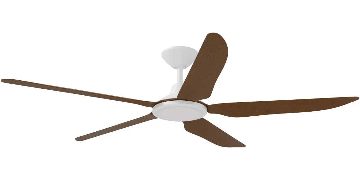 [STO-556-KO-L] alibo Storm 56" (1430mm) 5 Blade 18W Tricolour LED Light Indoor/Outdoor DC Ceiling Fan & Remote | Koa (White)