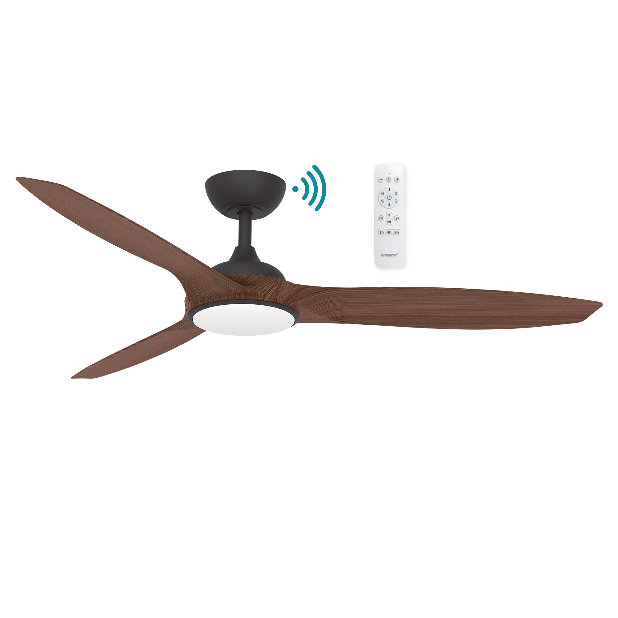 [MDCN1433OWN] NEWPORT 56" DC SMART CEILING FAN WITH WIFI REMOTE CONTROL + LED LIGHT | TIMBER (Walnut)