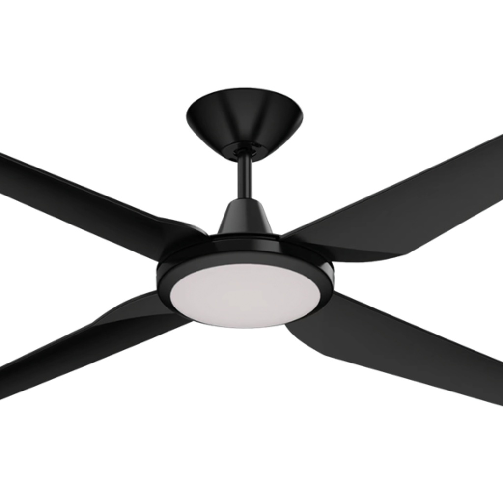 [60050] Domus Motion 52" Coastal Indoor/Outdoor Ceiling Fan with Remote & 18W Dimmable CCT LED Light (Black)