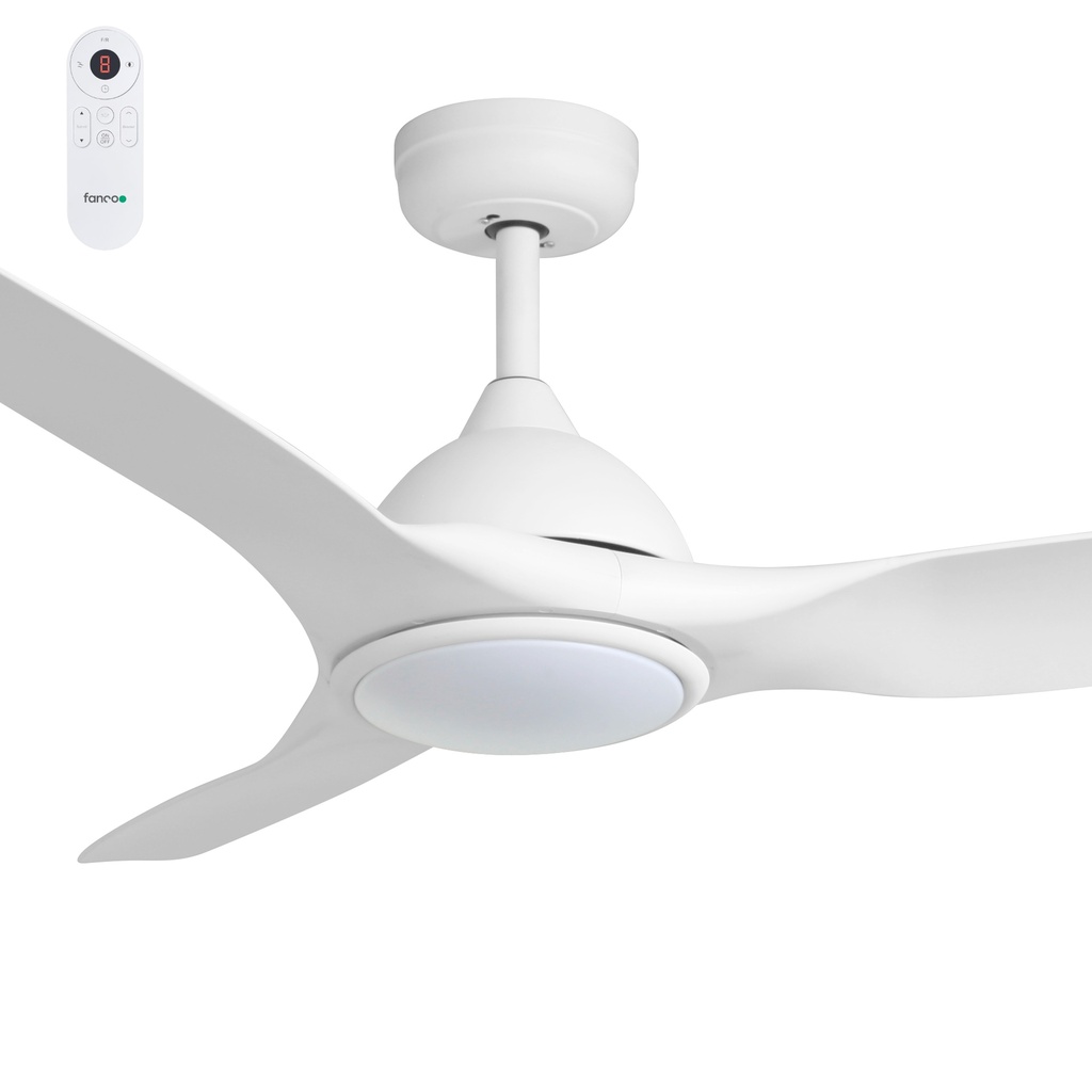 [CFFCHZ43WH HORIZON + CLFCHZ2LEDWH PACKAGE] Fanco Horizon Smart High Airflow 52" DC Ceiling Fan with CCT LED Light & Remote