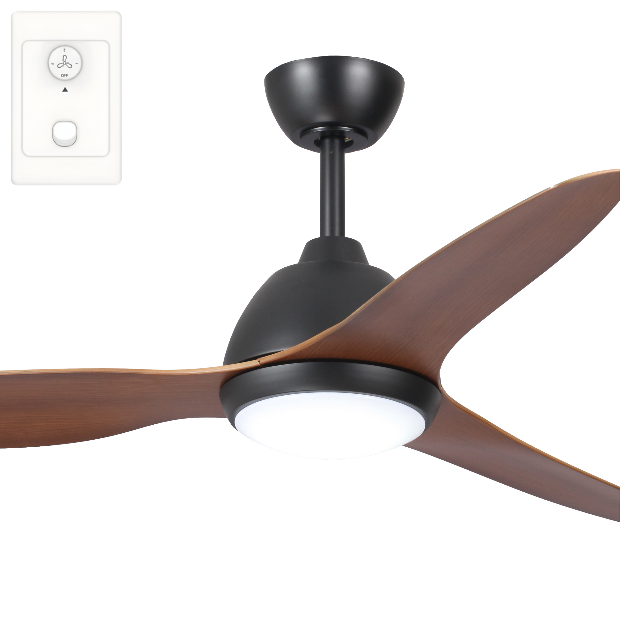 [CFFCBR3ACLBLK F0101/205A] Fanco Breeze 52" AC Ceiling Fan With LED Light and Wall Control (Black & Koa)