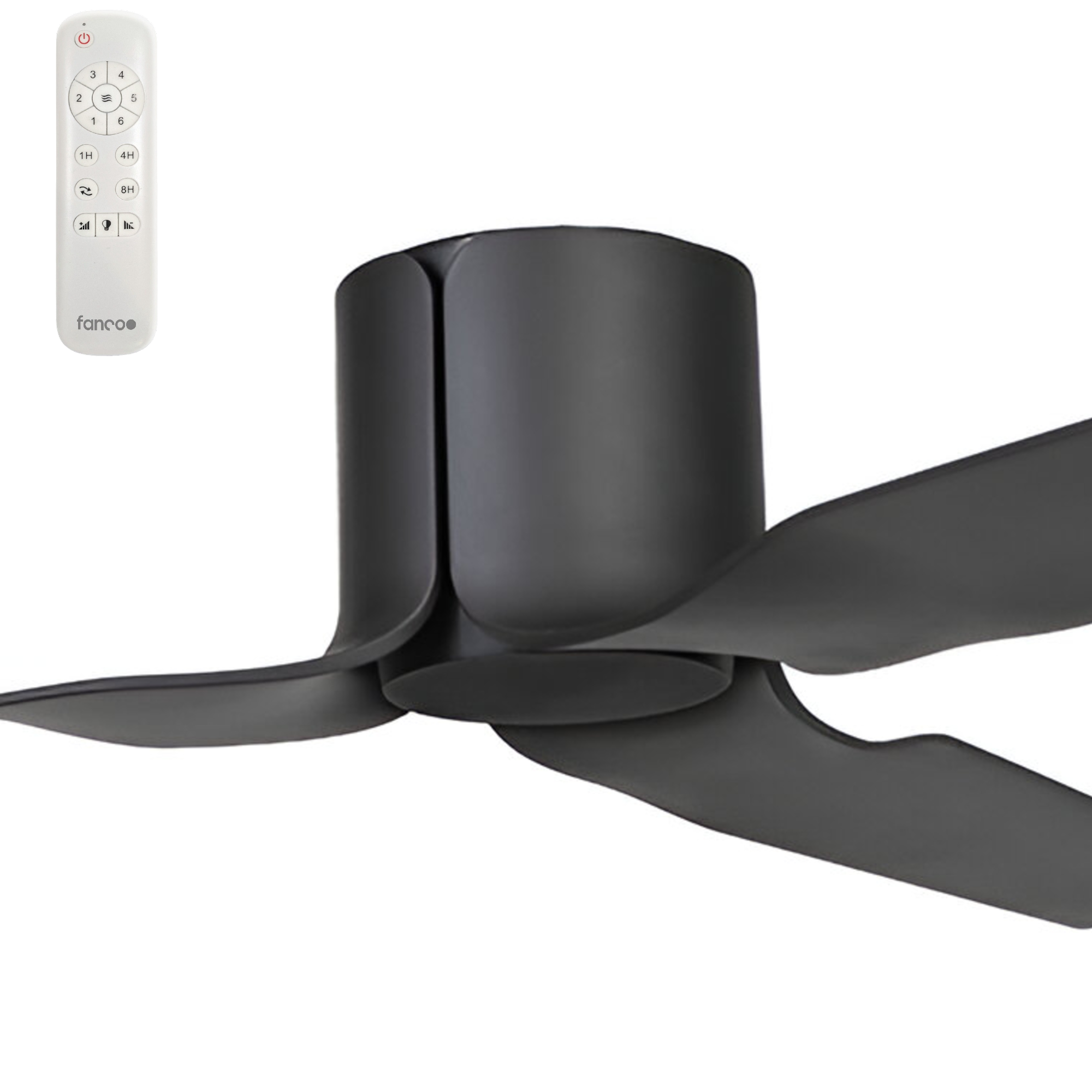 [CFFCFL13BL F0150/202A] Fanco Flow 52" Low Profile DC Ceiling Fan with Remote (BLACK)