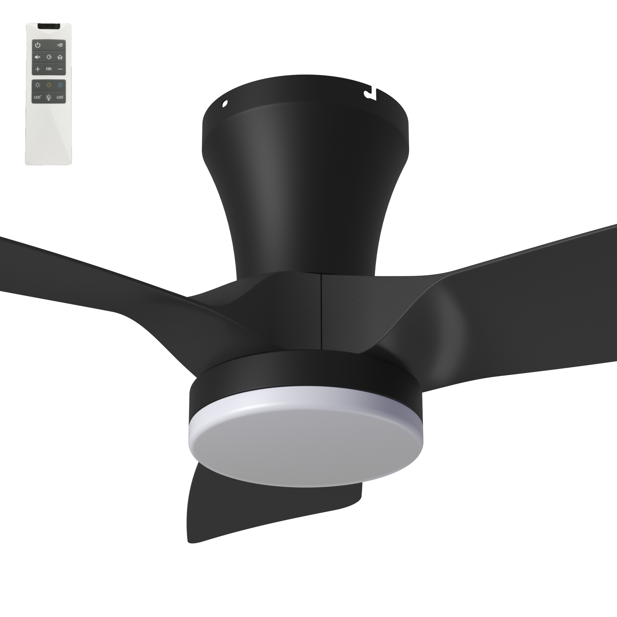 [5507063] Vencha Kiwi 32" DC Ceiling Fan with 20W LED CCT Light and Remote (Black)