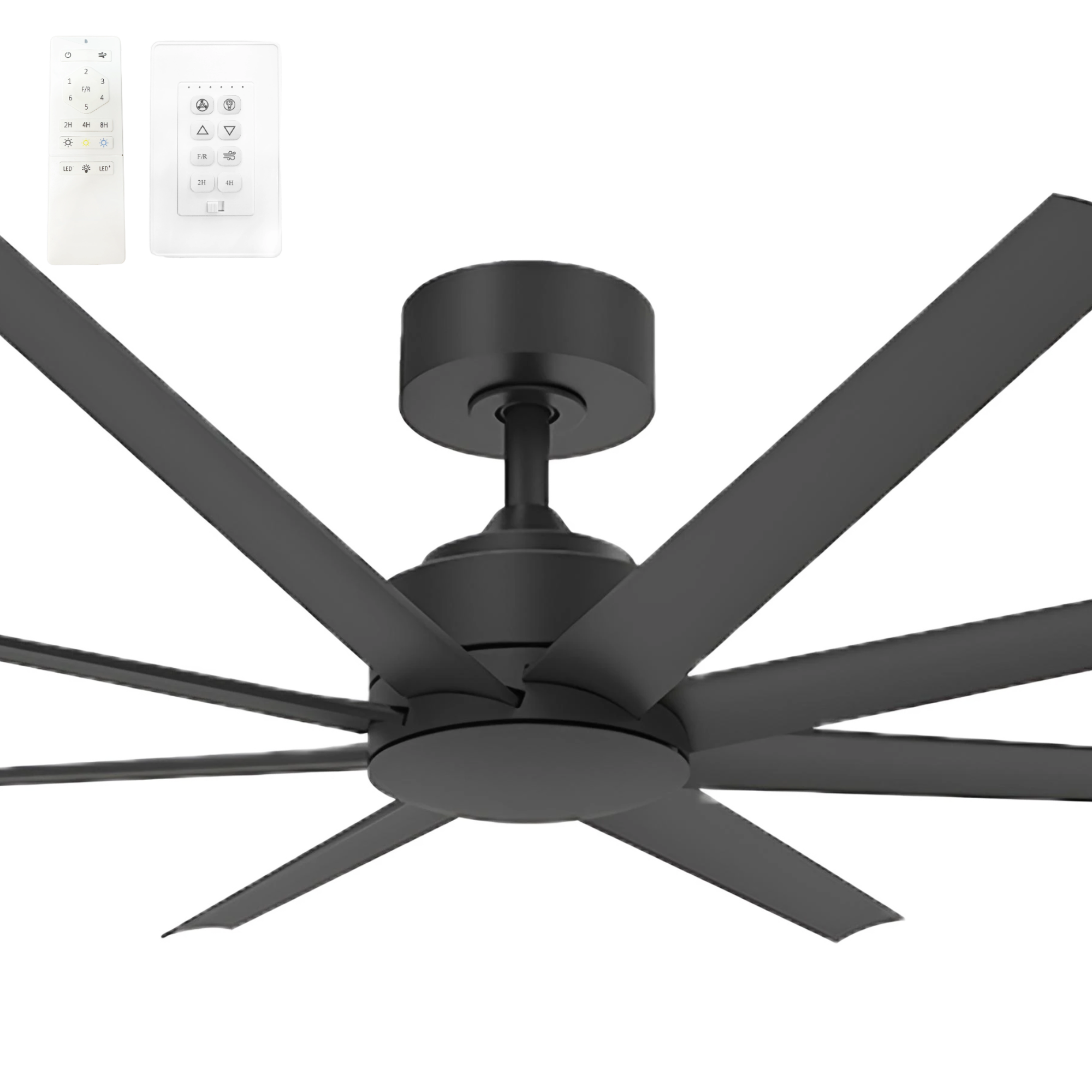 [5507107 + 5507101 TITANIC PACKAGE] Vencha Titanic RWS 72" DC Smart Ceiling Fan with Black Motor and Tricontrol (BLACK)