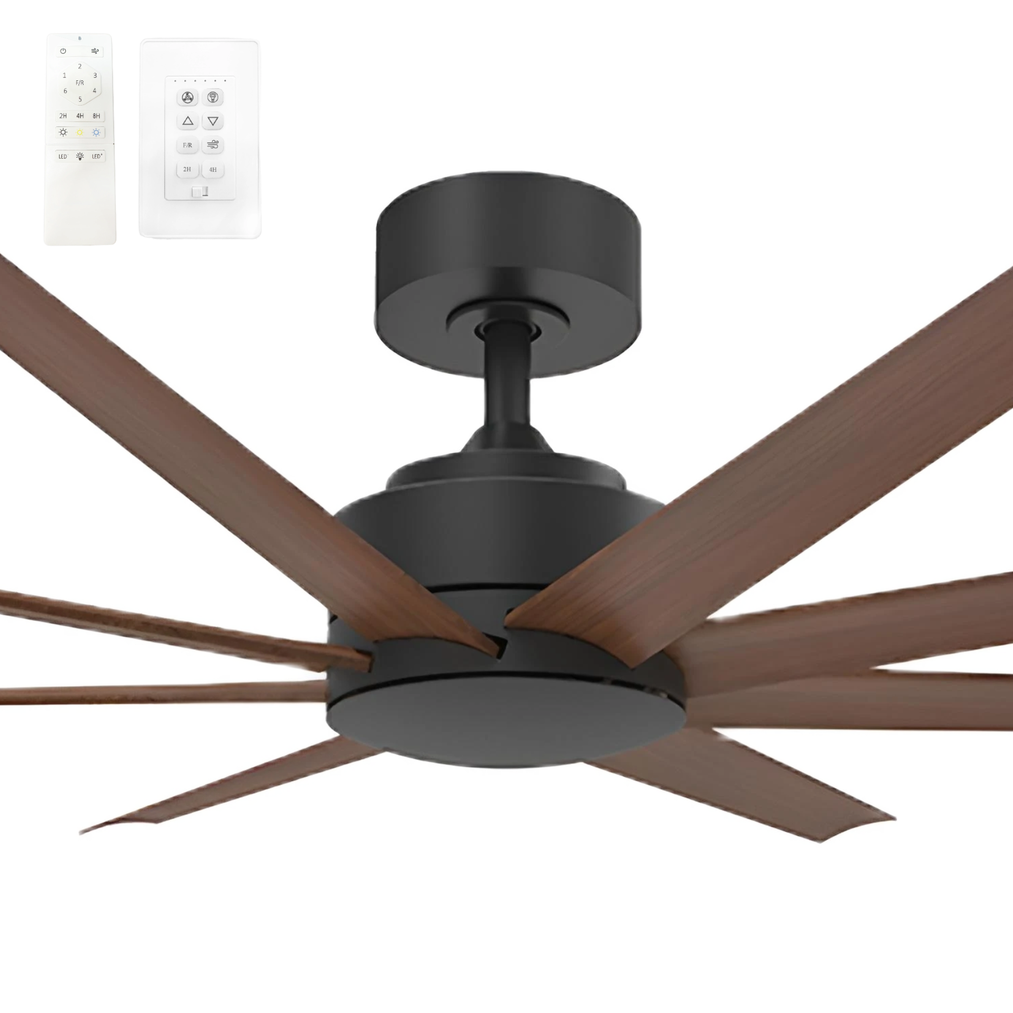 [5507109] Vencha Titanic RWS 72" DC Smart Ceiling Fan with Black Motor and Tricontrol (Mahogany)