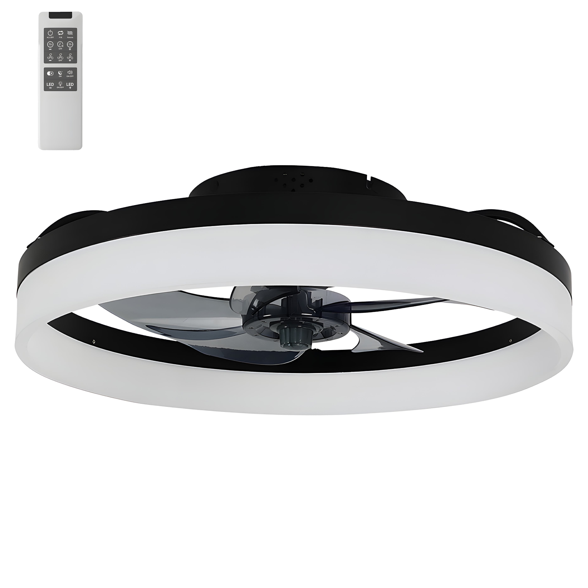 [5507211] Vencha Tron High Airflow 20” DC Indoor Ceiling Fan with Tunable LED Light and Remote (Black)