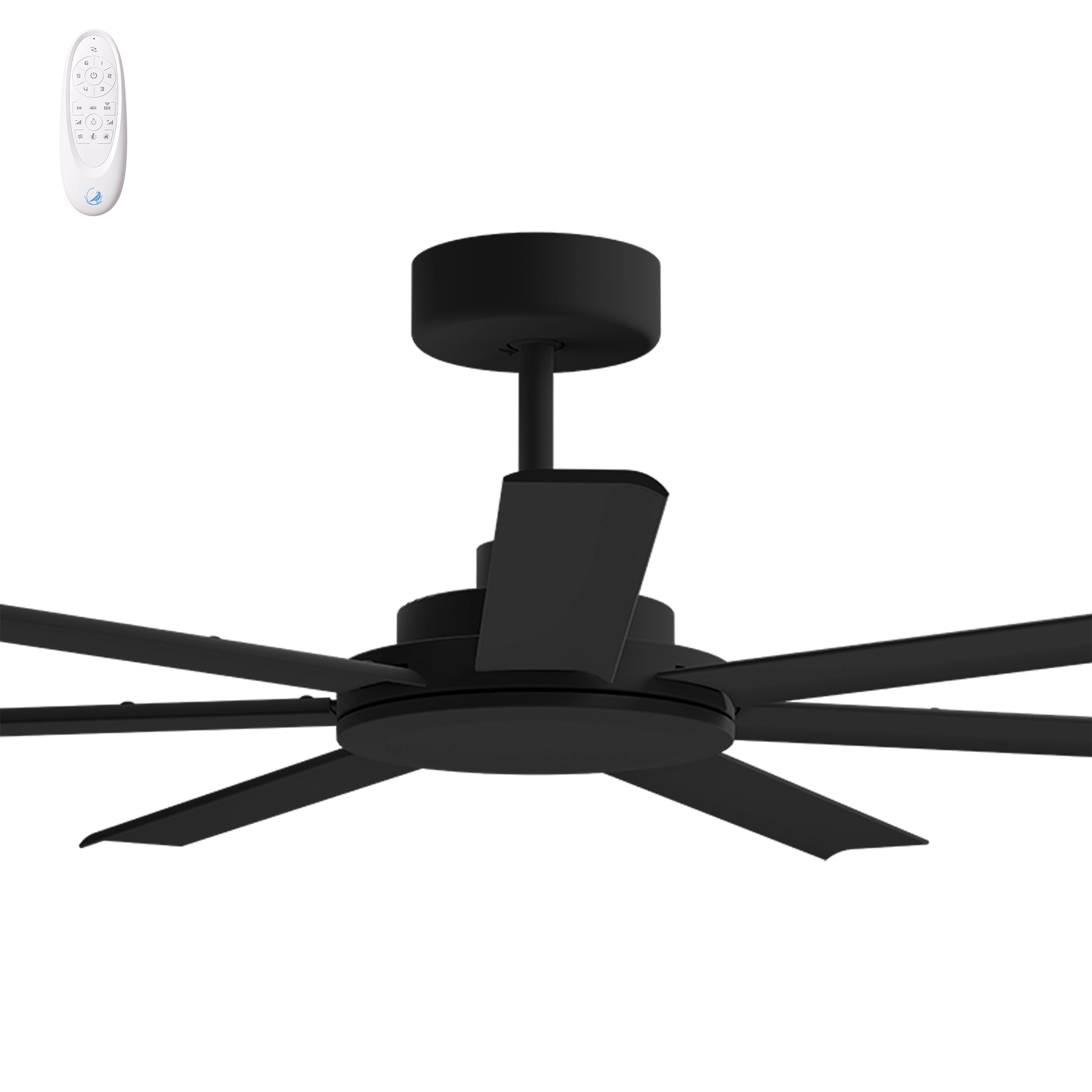 [ALU-760B-BK] Calibo Alula 60" (1524mm) 7 Blade Indoor/Outdoor DC Ceiling Fan & Remote (BLACK)