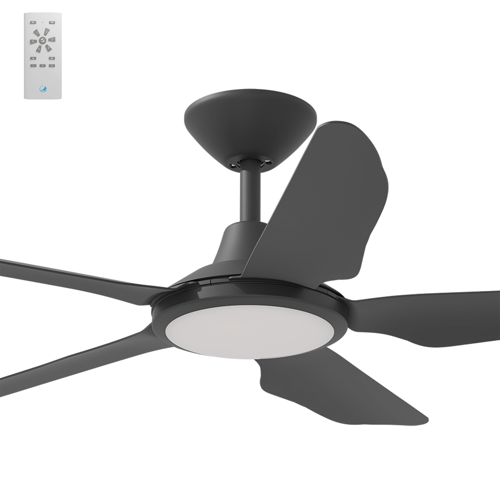 [STO-542-BK-L] Calibo Storm 42" (1070mm) 5 Blade 18W Tricolour LED Light Indoor/Outdoor DC Ceiling Fan & Remote (BLACK)
