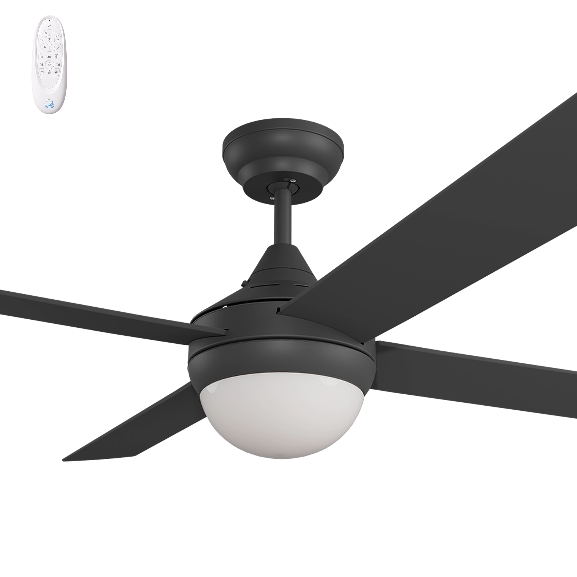 [KES-452-BK-E27] Calibo Kestrel 52" (1320mm) Indoor/Outdoor DC Ceiling Fan with 2x E27 Light & Remote