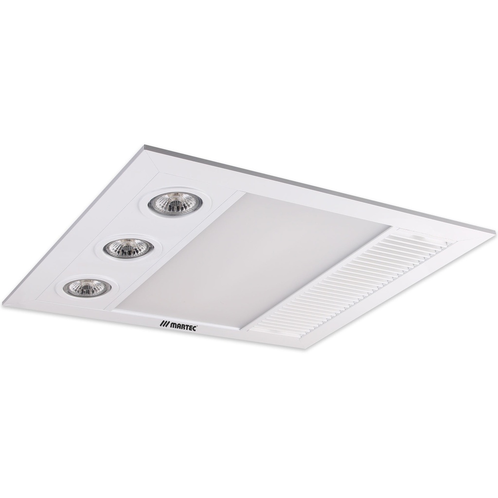 [MBHM1000W] Martec Linear Mini Bathroom 3 In 1 High Extraction Exhaust Fan With LED Light