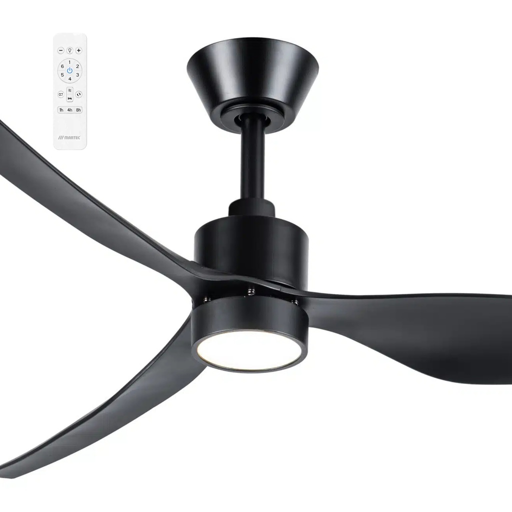 [MGDC1333M] Martec Genoa 50" Smart DC Indoor/Outdoor Ceiling Fan with 16W CCT LED Light and Remote (BLACK)