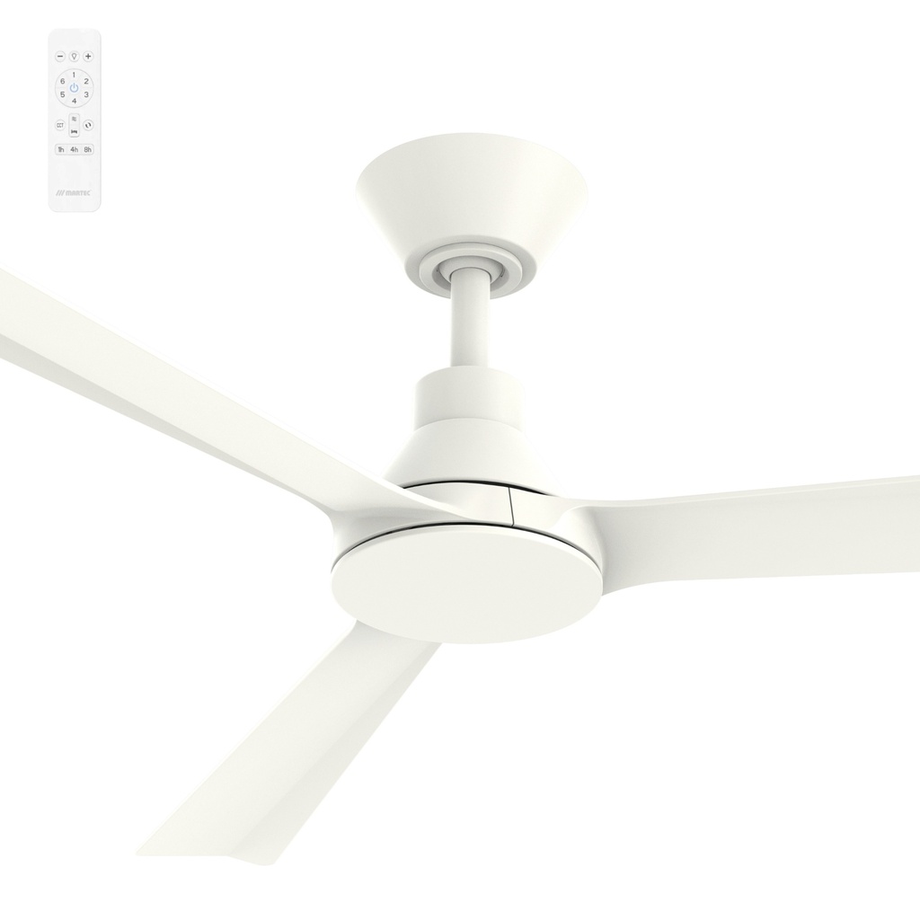 [MRDC133W] Martec Smart Riviera 52" DC 3 Bladed Ceiling Fan With Remote (Matt White)