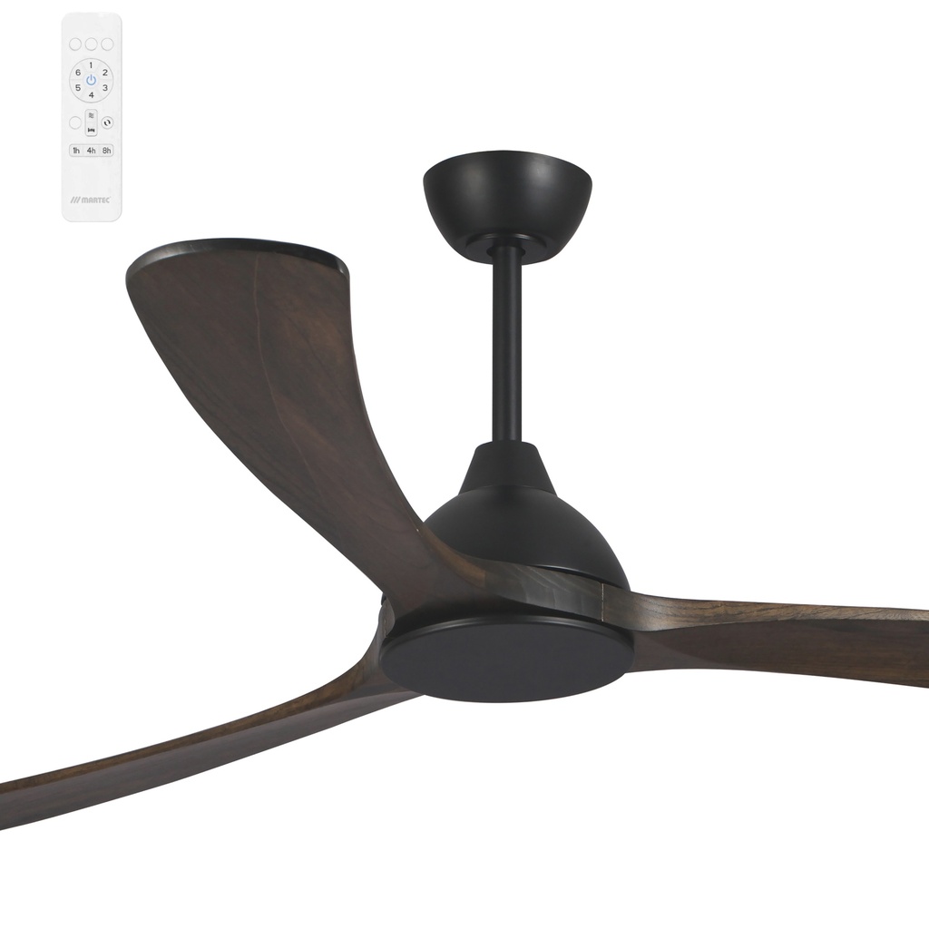 [MNDCM + MNB180W NORFOLK AERO PACKAGE] Martec Norfolk Aero DC 70" Smart DC Ceiling Fan with Remote (Black & Walnut)