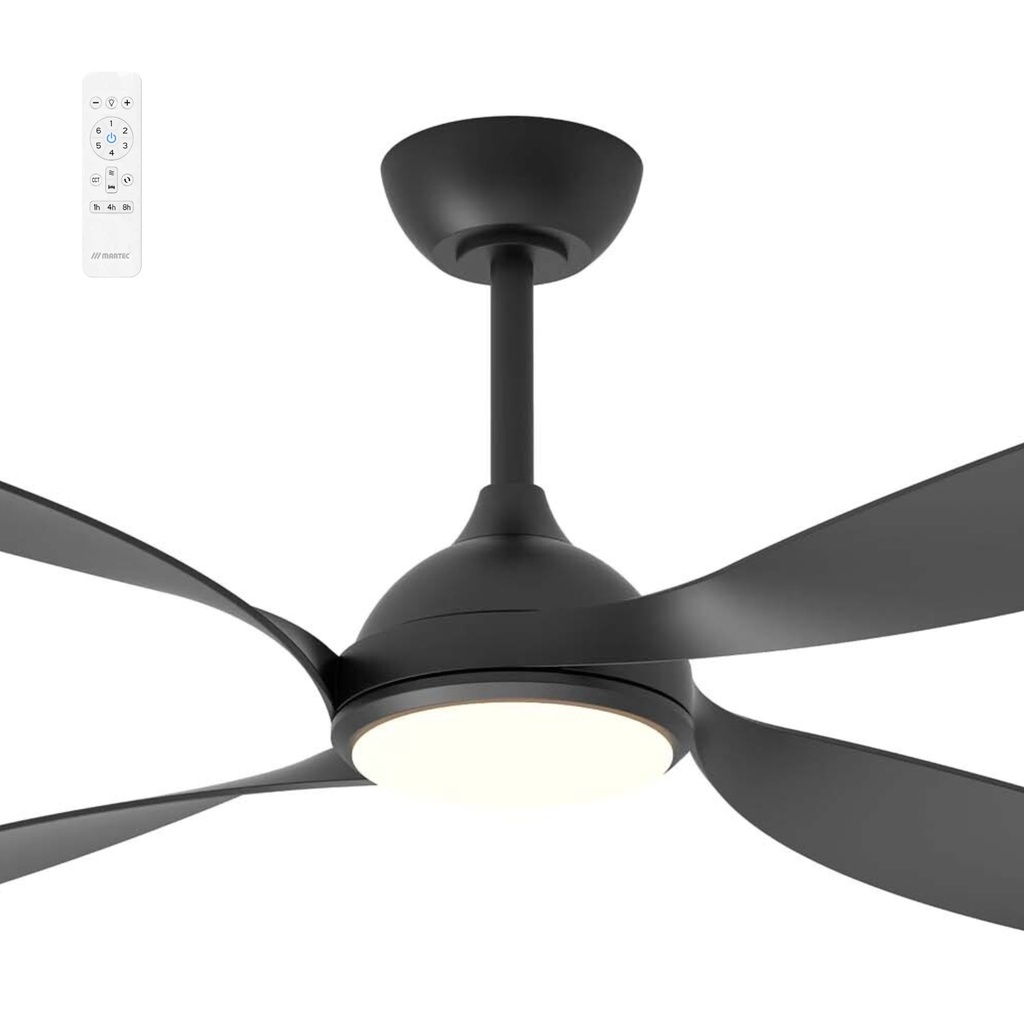[MHDC1343M] Martec Hampton 52" Smart DC Ceiling Fan with 18W CCT LED Light & Remote (Black)