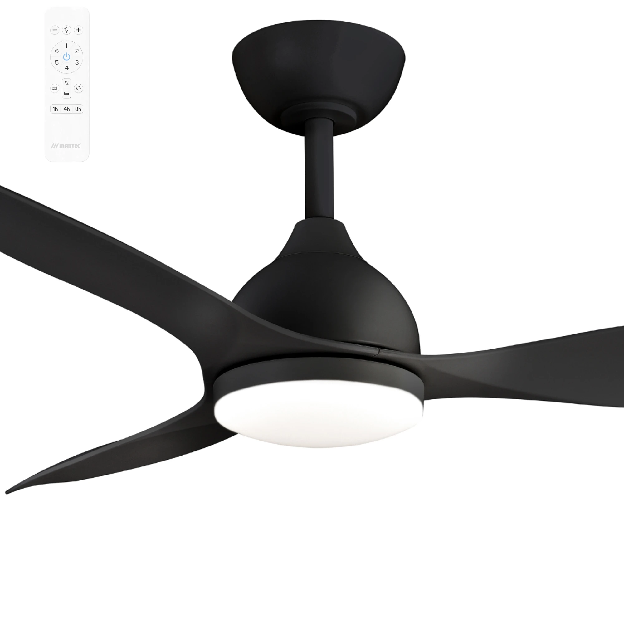 [MEDC1333M] Martec Elite 52" Smart Ceiling Fan with 18W Dimmable LED Light and Remote Control (Black)