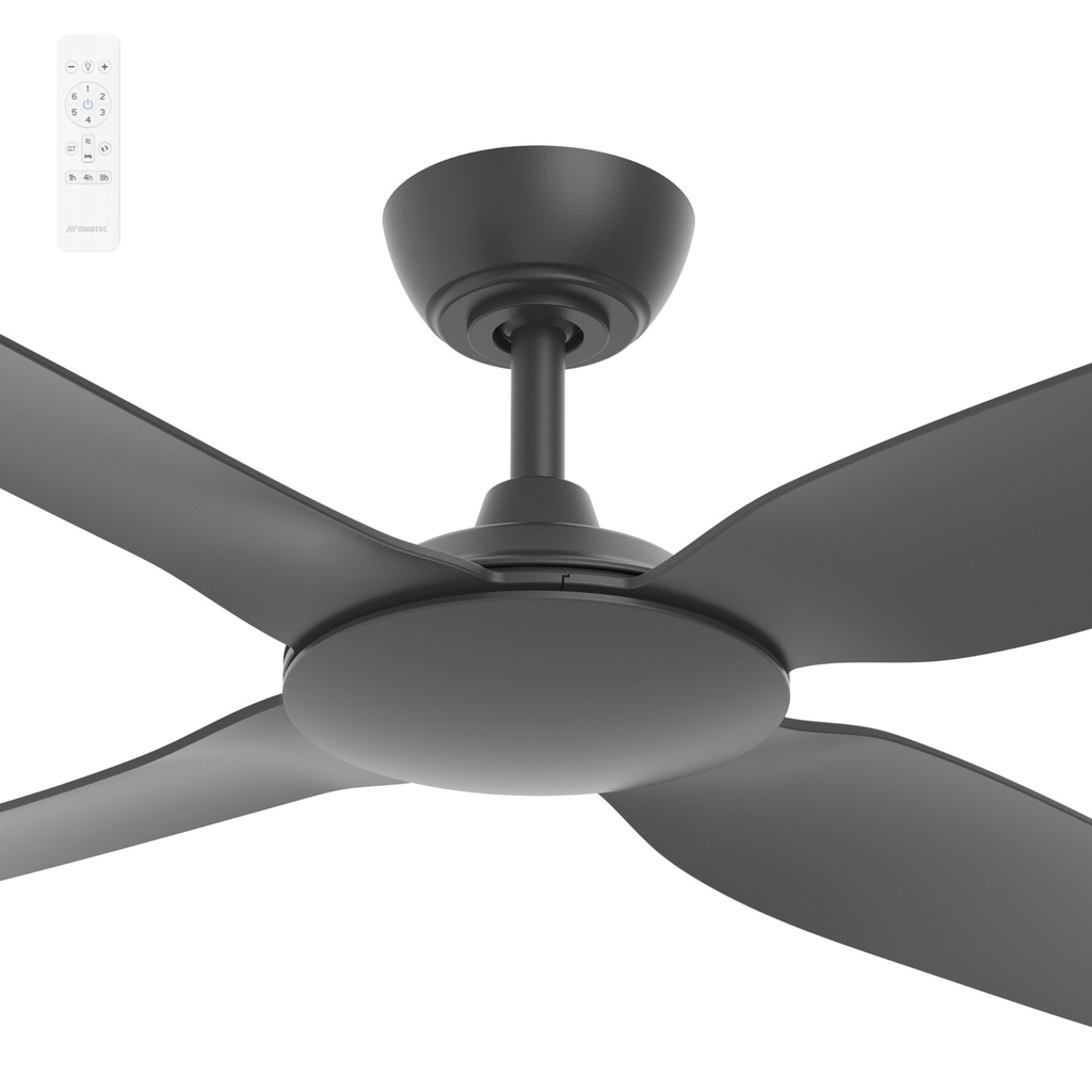 [MVDC134M] Martec Smart Viper 52" DC 4 Bladed Ceiling Fan With Remote (Black)