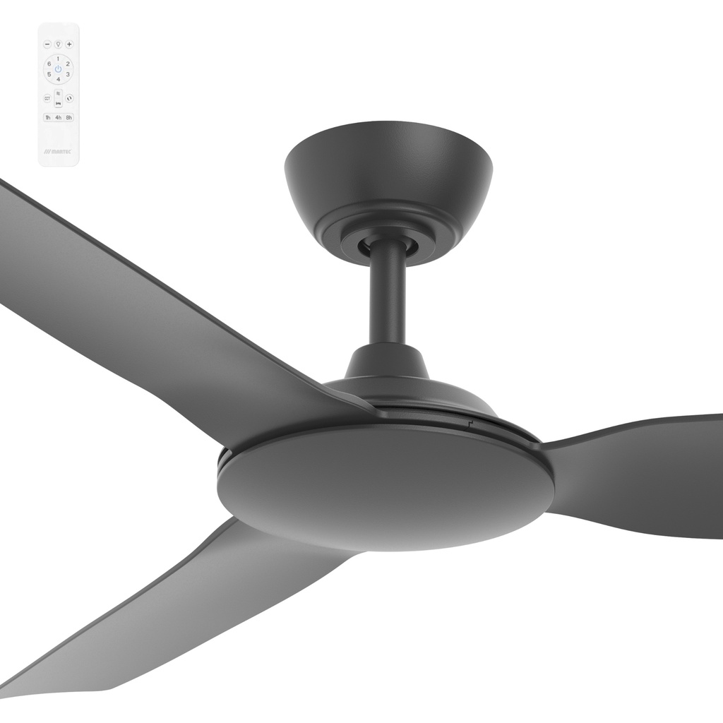 [MVDC133M] Martec Smart Viper 52" DC 3 Bladed Ceiling Fan With Remote (Black)
