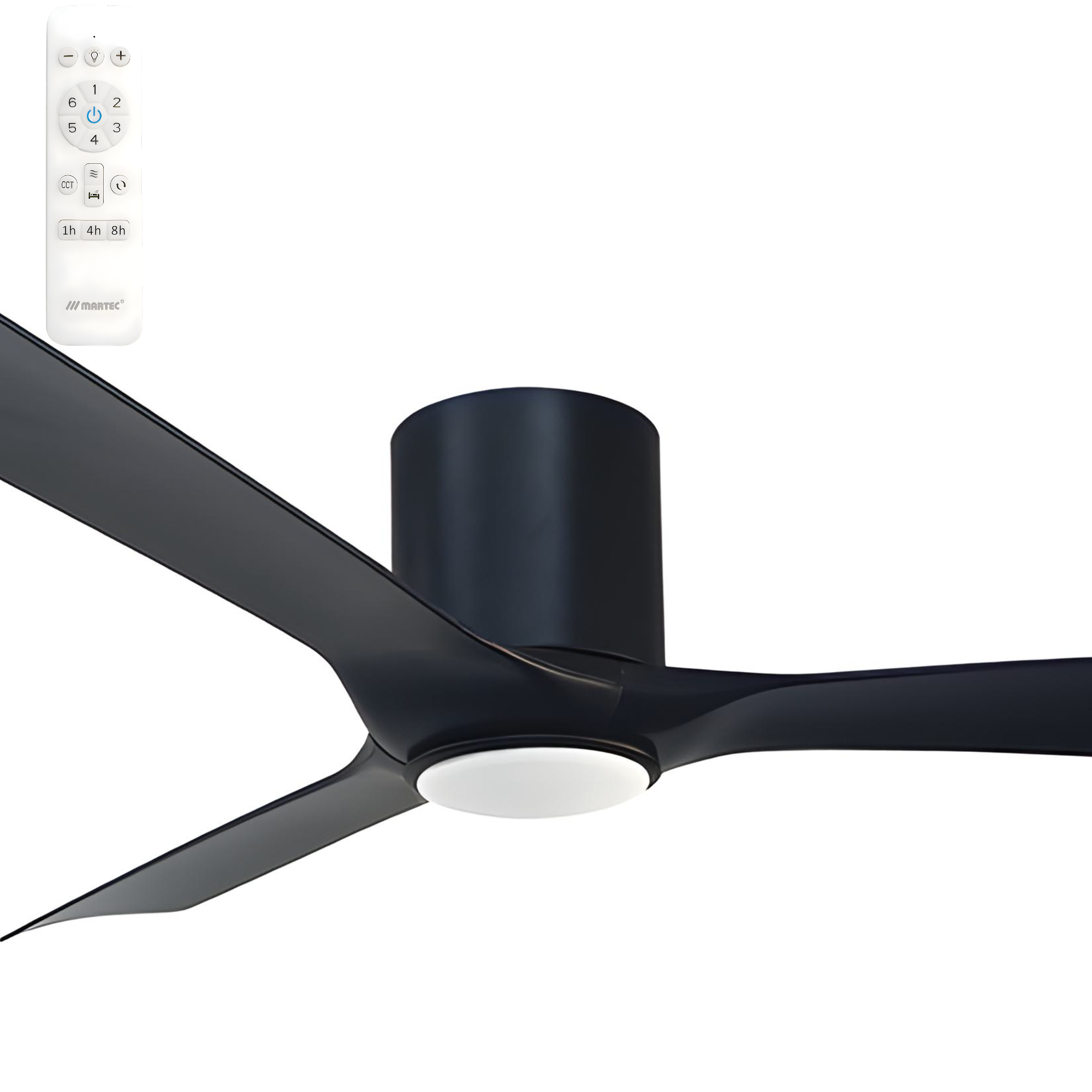 [MFDC1333M] Martec Fresno 52" DC Smart Hugger Ceiling Fan with LED Light and WiFi Remote (Black)