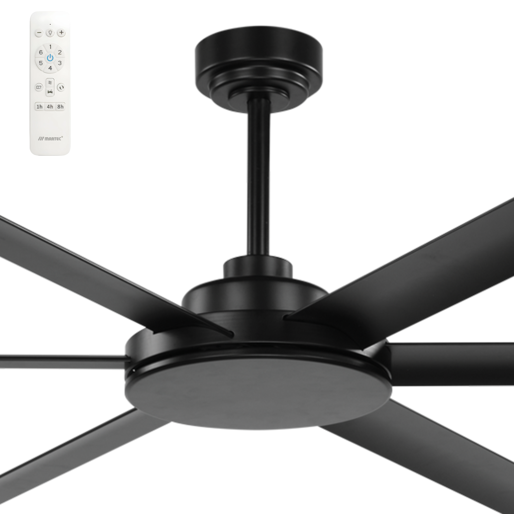 [MDCAM + MDCAB180M ALBATROSS II PACKAGE] Martec Albatross II 72" DC Smart Ceiling Fan with WiFi Remote (BLACK)