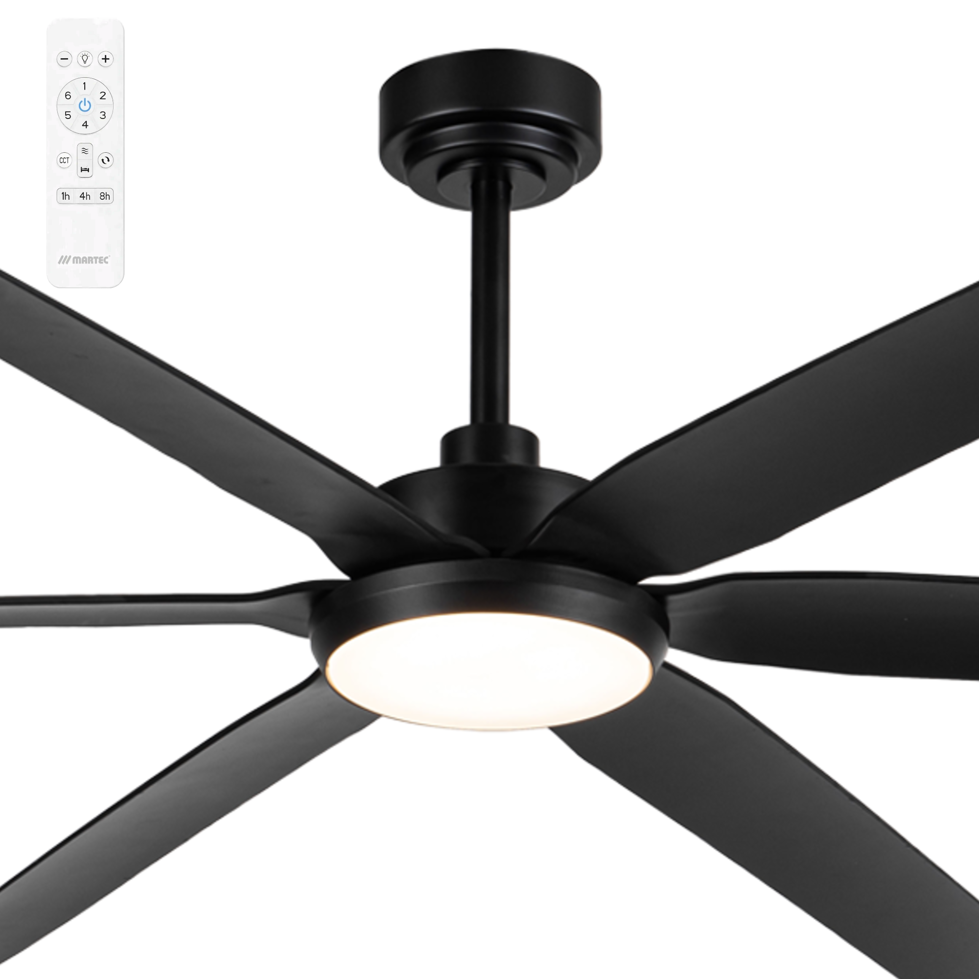 [MODC3M + MODC200M OSPREY PACKAGE] Martec Osprey Extra Large 80" Smart DC Ceiling Fans with CCT LED and WiFi Remote (Matte Black)