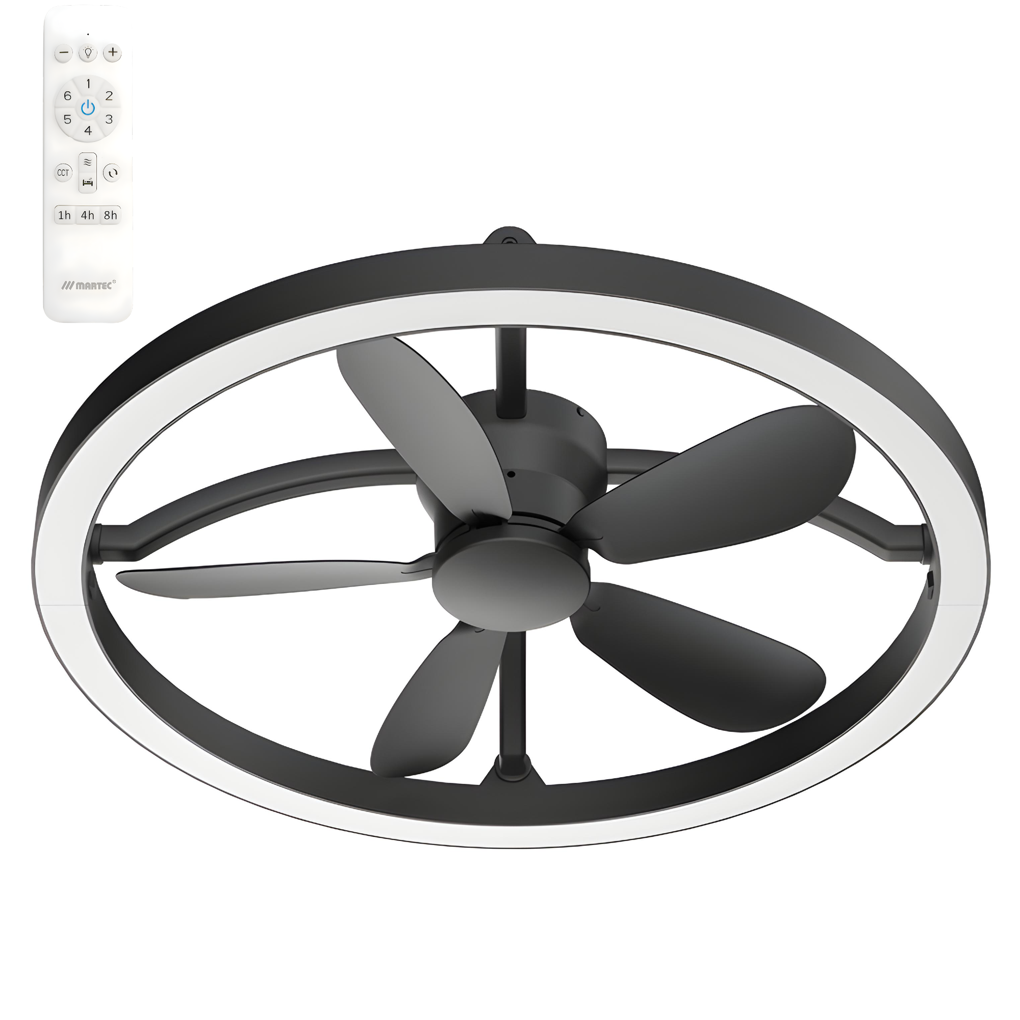 [MCDC500M] Martec Catalina High Airflow 21” Smart DC Indoor Ceiling Fan with LED Light and Remote (Black)
