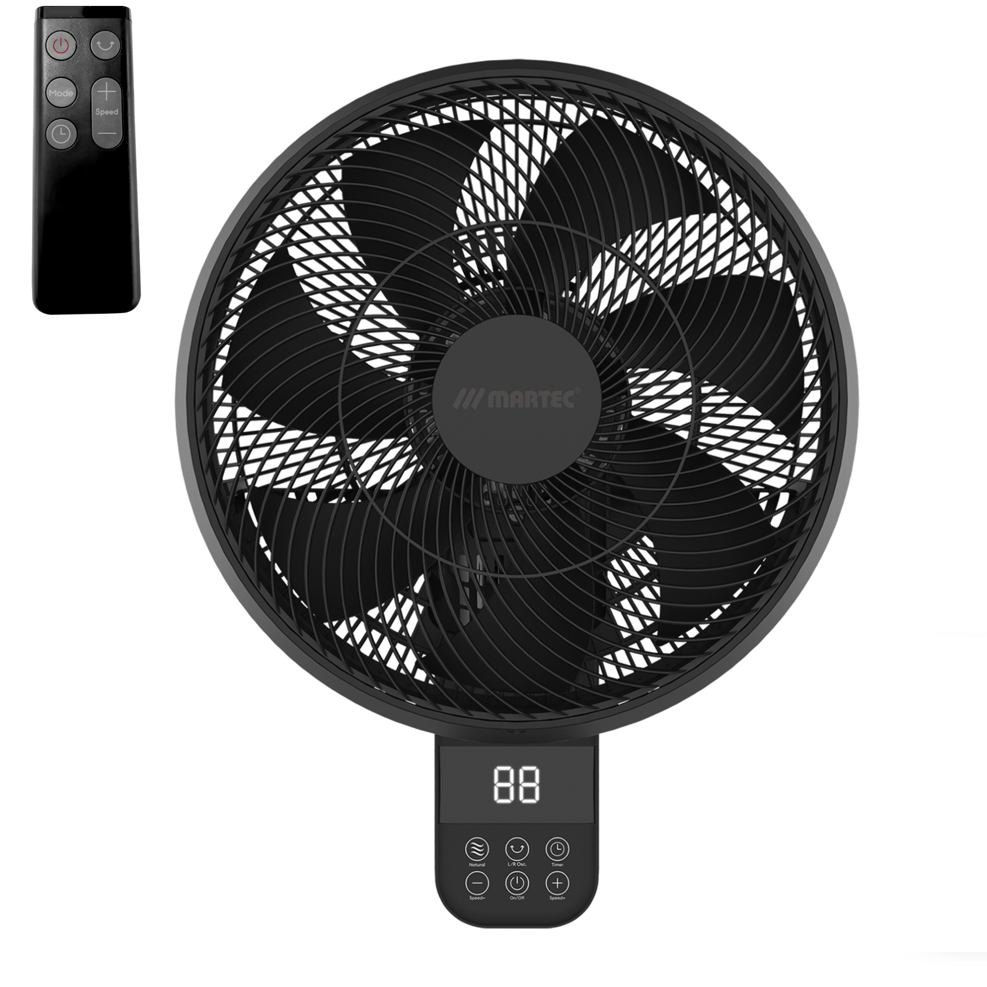 [MWFA350M] Martec Avalon 14" Smart WiFi Wall Fan with Remote Control (BLACK)