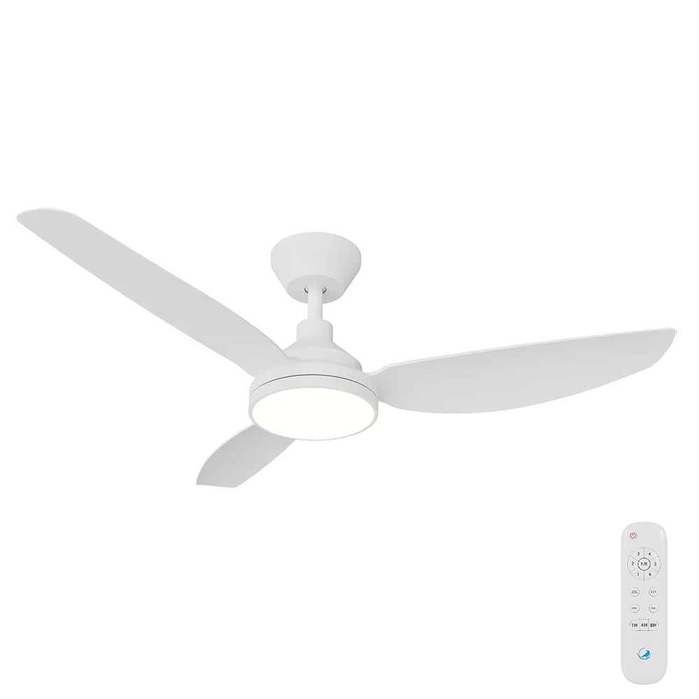 [CFADCL12LWH] Clayfield DC Ceiling Fan by Calibo with LED Light – White 48″