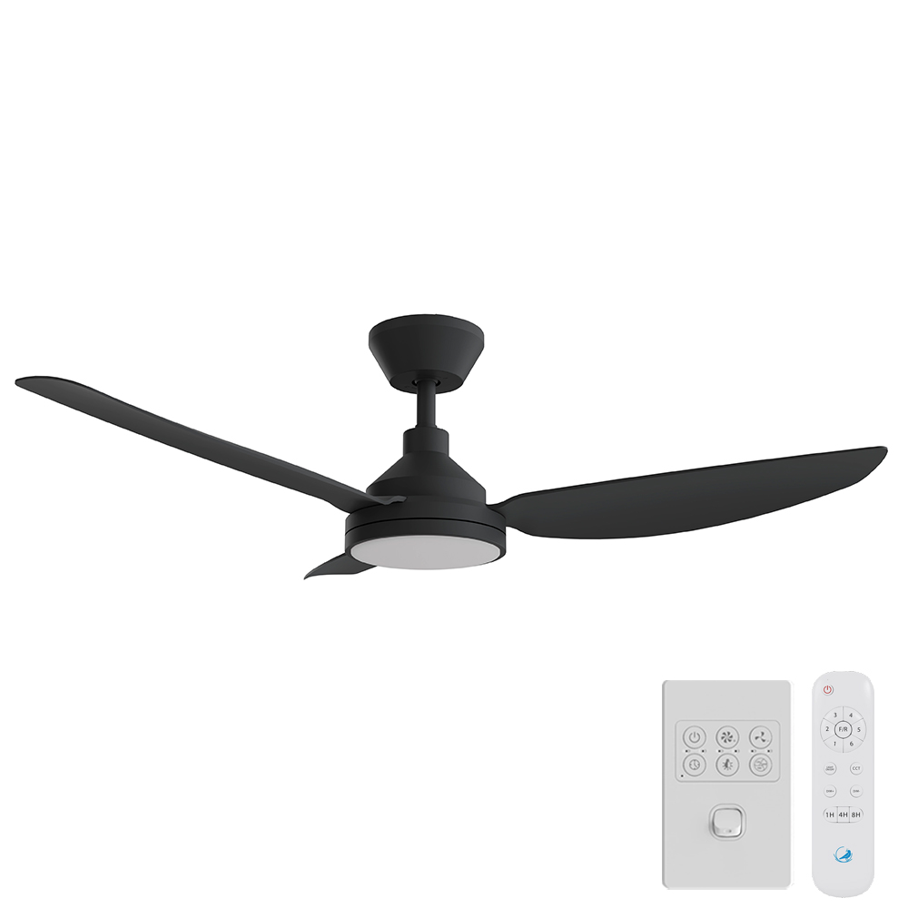 Sora DC Ceiling Fan by Calibo with LED Light – Black 48″