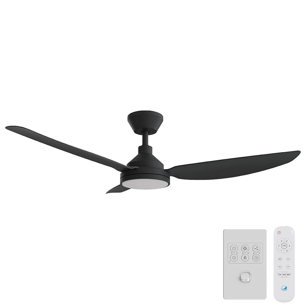 Sora DC Ceiling Fan by Calibo with LED Light – Black 52″