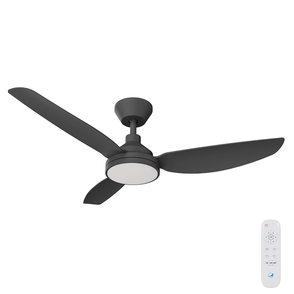[CFADCL12LBL] Clayfield DC Ceiling Fan by Calibo with LED Light – Black 48″