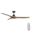 CloudFan SMART DC Ceiling Fan by Calibo – Black with Teak Timber Style ABS Blades 60″