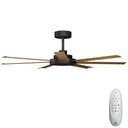 Alula SMART DC Ceiling Fan by Calibo – Black with Teak Blades 60″