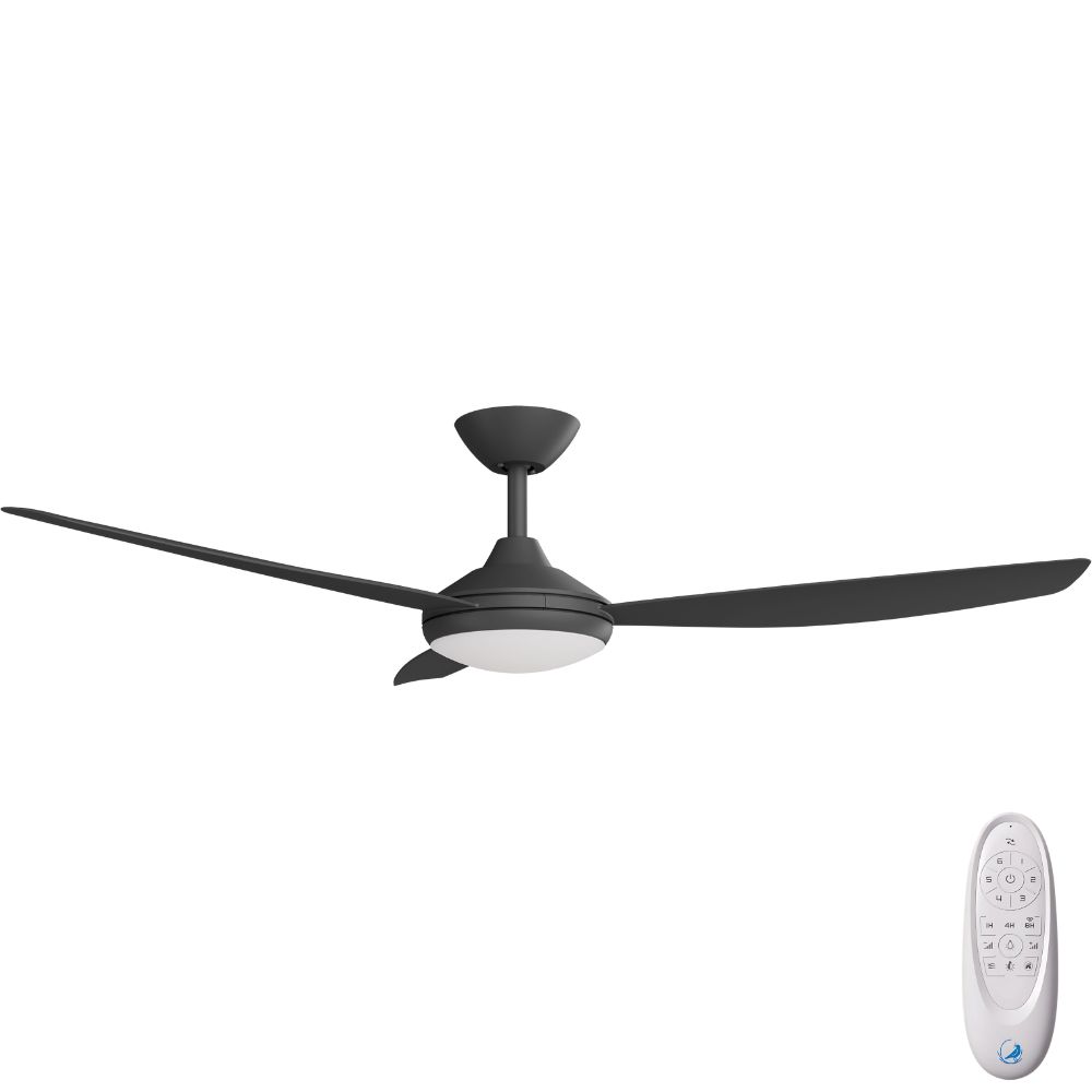 Condor DC Ceiling Fan by Calibo with LED Light – Black 56″