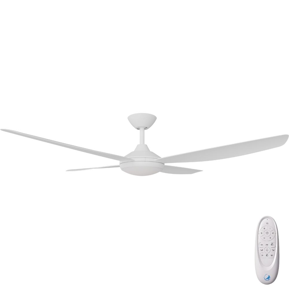 Vanga DC Ceiling Fan by Calibo with LED Light – White 56″