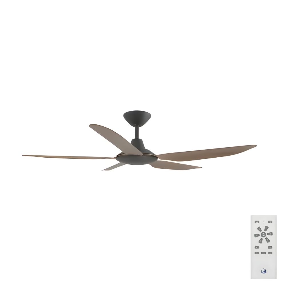 [W-CFADST2BL-KO] Storm DC Ceiling Fan by Calibo – Black with Koa Timber Style ABS Blades 48″