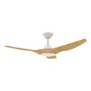 Strike DC Ceiling Fan by Domus – White with Oak Timber Style ABS Blades 48″