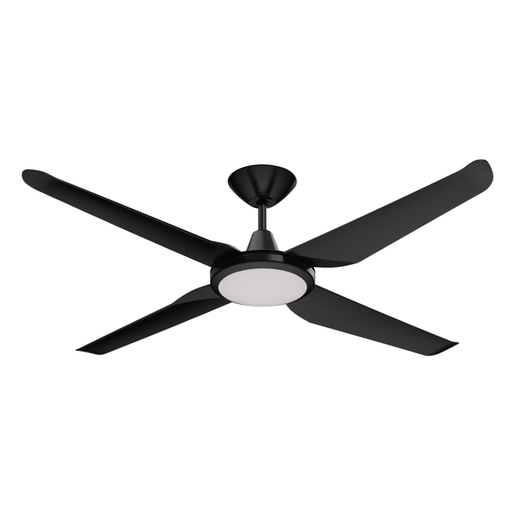 Motion DC Ceiling Fan by Domus with LED Light – Black 52″