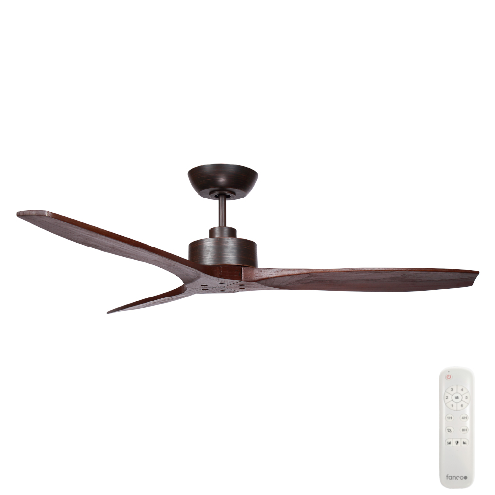 [CFFCWY34ORB] Wynd DC Ceiling Fan by Fanco – Oil Rubbed Bronze and Handcrafted Walnut Blades 54″