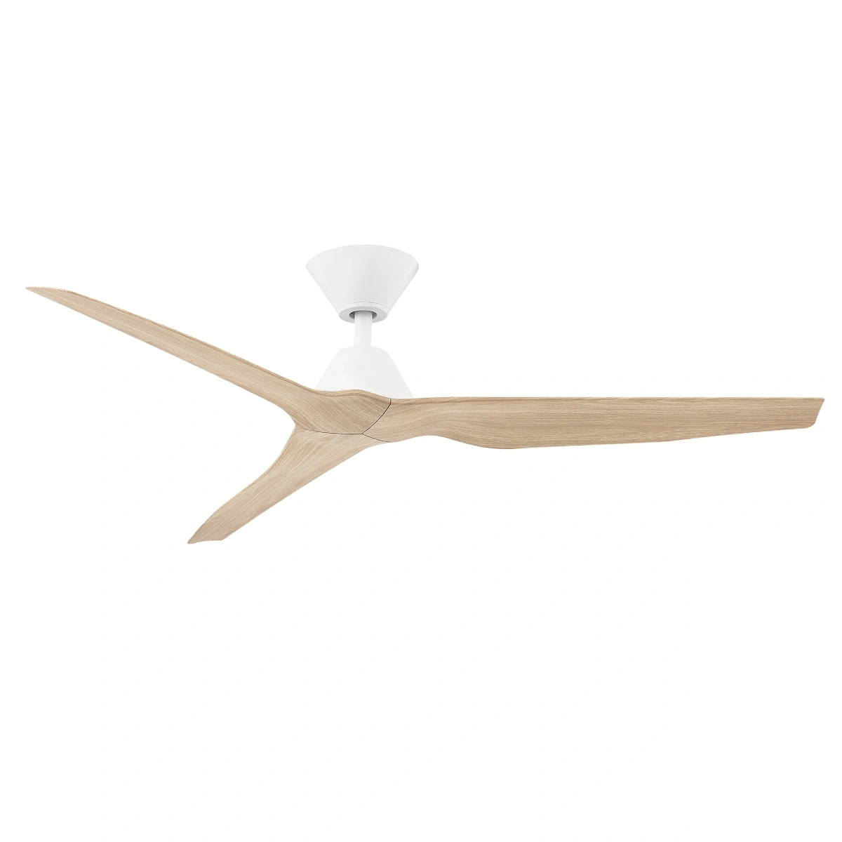 Infinity-iD DC Ceiling Fan by Fanco – White with Beechwood Timber Style ABS Blades 54″