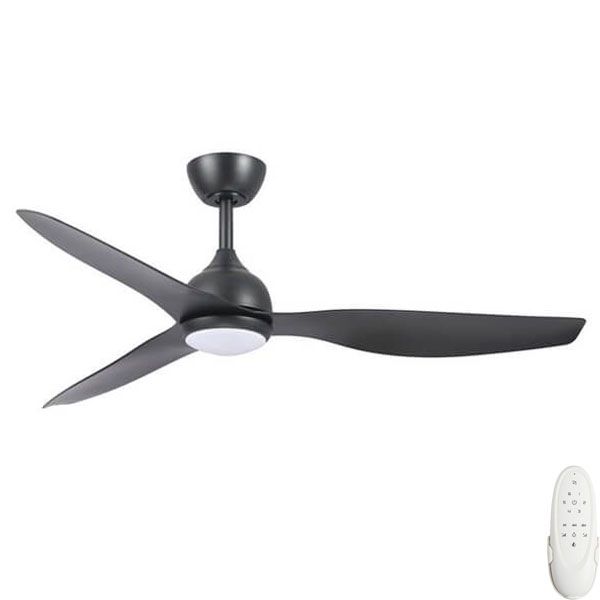 Eco Style DC Ceiling Fan by Fanco with LED Light – Black 52″
