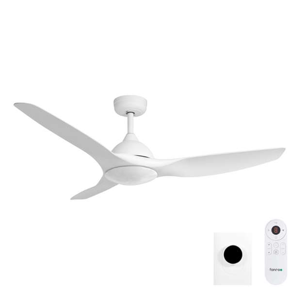 Horizon DC SMART Ceiling Fan by Fanco with Tri-Control – White 52″