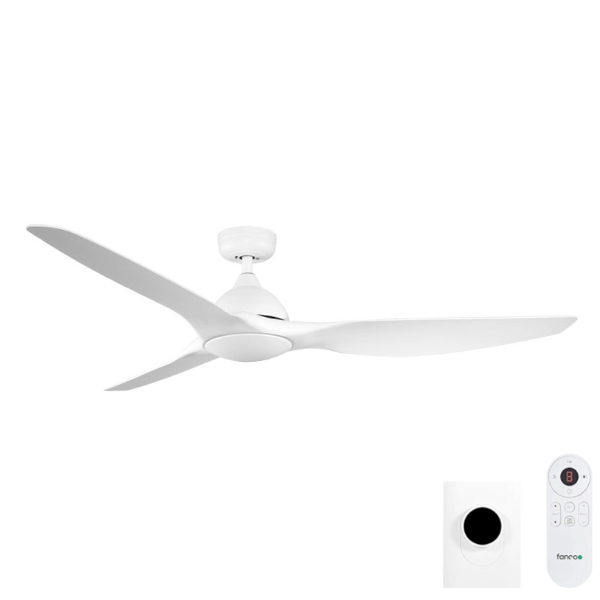 [W-CFFCHZ45WH-WC] Horizon DC SMART Ceiling Fan by Fanco with Tri-Control – White 64″