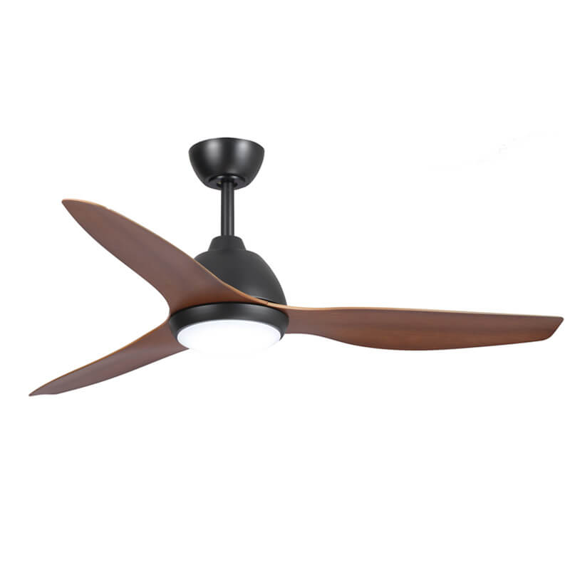 [CFFCBR23ACLBLK] Breeze AC Ceiling Fan by Fanco with LED Light & Wall Control – Black and Koa Timber Style ABS Blades 52″