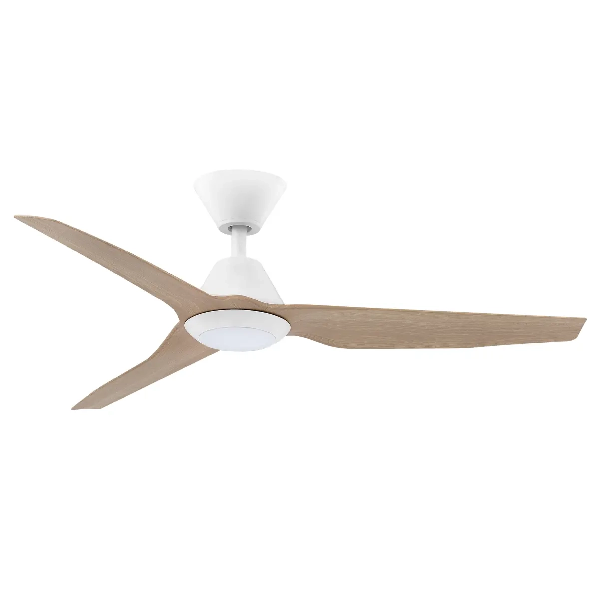 [CFFCINID32LWHNA] Infinity-iD DC Ceiling Fan by Fanco with LED Light – White with Beechwood Timber Style ABS Blades 48″