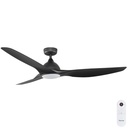 Horizon DC Ceiling Fan by Fanco with LED Light & Remote – Black 64″