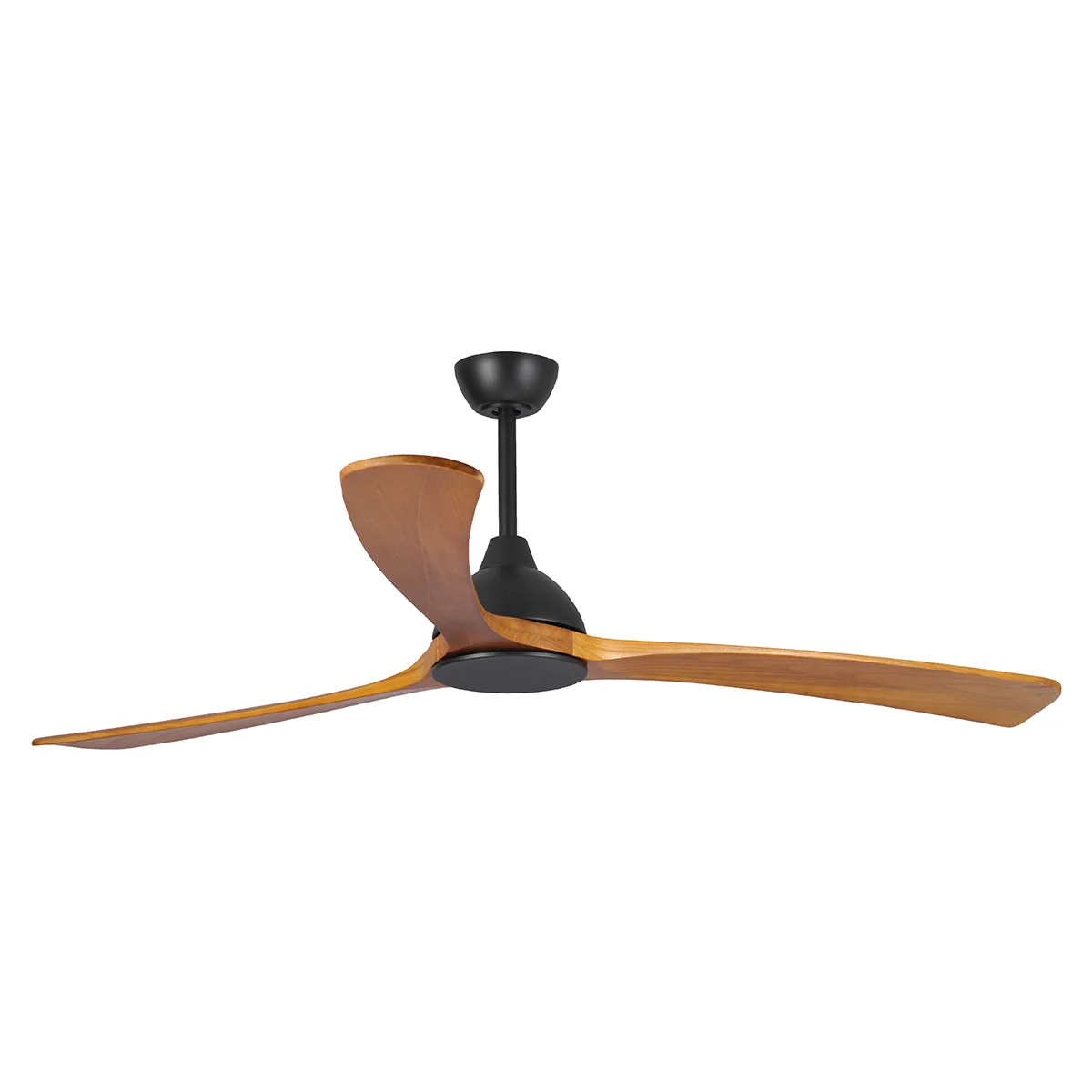 Sanctuary DC Ceiling Fan by Fanco – Black with Teak Timber Blades 70″