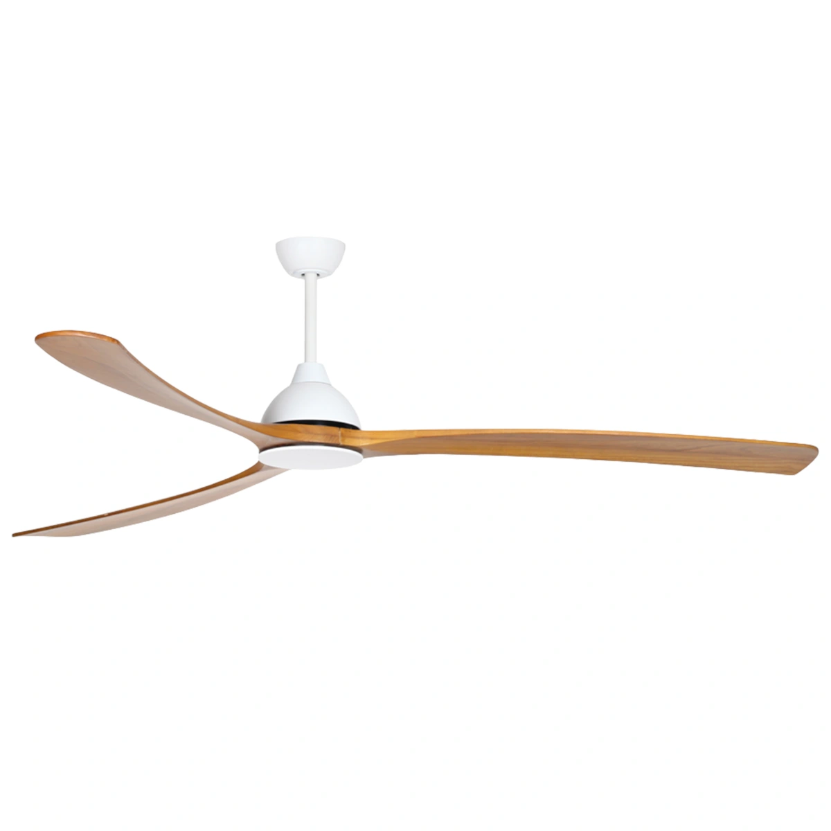 Sanctuary DC Ceiling Fan by Fanco – White with Teak Timber Blades 86″