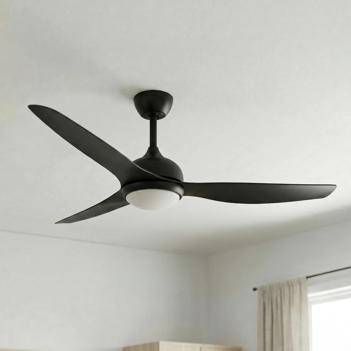 Eco Style DC Ceiling Fan by Fanco with LED Light – Black 60″